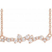 14K Rose 1/3 CTW Diamond Scattered Bar 18 Necklace