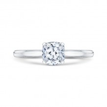 Shah Luxury 14K White Gold Cushion Cut Diamond Solitaire Engagement Ring (Semi-Mount)