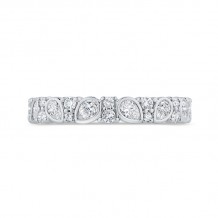 Shah Luxury 14K White Gold Round Cut Diamond Wedding Band