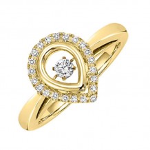 Gems One 10KT Yellow Gold & Diamond Rhythm Of Love Fashion Ring  - 1/5 ctw