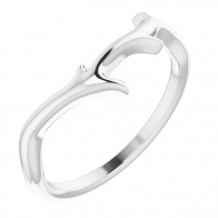 14K White Branch Ring