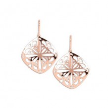 Carla Cushion Lace Drop Rose Sterling Silver Earrings