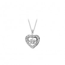 14K White Gold 1/3ct Diamond Rhythm Of Love Pendant