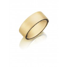 Henri Daussi 8mm Men's Wedding Band MB10 18k Gold Yellow 0.75 Ctw.