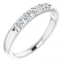 14K White 1/3 CTW Diamond French-Set Anniversary Band