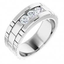 14K White 5/8 CTW Diamond Men's Ring