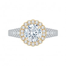 Shah Luxury 14k Two Tone Gold Diamond Semi-Mount Engagement Ring