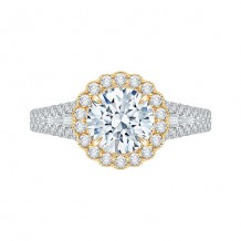 Shah Luxury 14k Two Tone Gold Diamond Semi-Mount Engagement Ring
