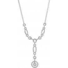 14K White 1 CTW Diamond Y 18 Necklace