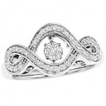 10K White Gold 1/3ct Diamond Rhythm Of Love Ring