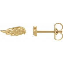 14K Yellow Angel Wing Earrings