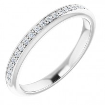 14K White 1/8 CTW Diamond Band for 6 mm Square Ring