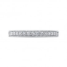 Shah Luxury 14K White Gold Round Diamond Half-Eternity Wedding Band