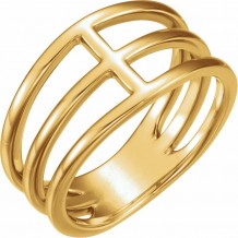 14K Yellow Negative Space Ring