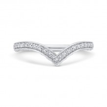 Shah Luxury 14K White Gold Round Cut Diamond Counter Wedding Band