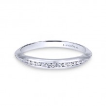 Gabriel & Co. 14k White Gold Contemporary Diamond Wedding Band