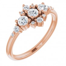 14K Rose 1/2 CTW Diamond Stackable Ring