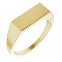 14K Yellow 15x7 mm Rectangle Signet Ring