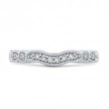 Shah Luxury 14K White Gold Round Diamond Half-Eternity Wedding Band