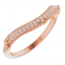 14K Rose .04 CTW Diamond Vintage-Inspired  Matching Band