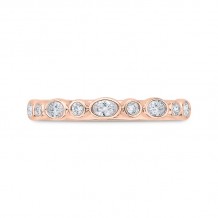 Shah Luxury 14K Rose Gold Round Diamond Wedding Band