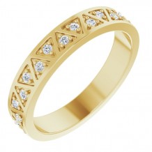 14K Yellow 1/5 CTW Diamond Geometric Anniversary Band