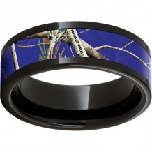 Black Diamond Ceramic Pipe Cut Band with Realtree AP Royal Blue Inlay