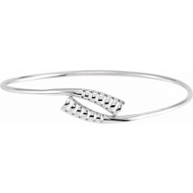 14K White 16.5 mm Bypass Bangle 7 Bracelet