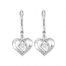 Gems One Silver Diamond (1/50 Ctw) & Createdwhite Topaz (1/4 Ctw) Earring