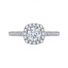 Shah Luxury 14K Two-Tone Gold Round Diamond Halo Engagement Ring (Semi-Mount)