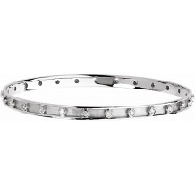 14K White 3/4 CTW Diamond Bangle 7 1/4 Bracelet