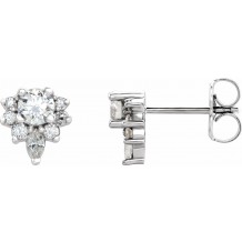 14K White 1/2 CTW Diamond Earrings