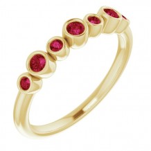 14K Yellow Ruby Bezel-Set Ring