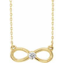 14K Yellow 1/10 CT Diamond Infinity-Inspired 16-18 Necklace