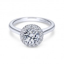 Gabriel & Co. 14k White Gold Contemporary Halo Engagement Ring