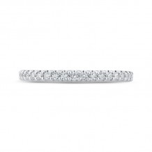 Shah Luxury 14K White Gold Half-Eternity Round Diamond Wedding Band