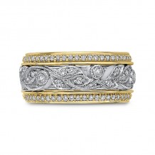 Shah Luxury Round Diamond Eternity Wedding Band In 14K Two-Tone Gold