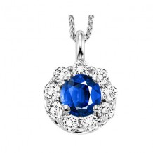 Gems One 14Kt White Gold Diamond (3/8Ctw) & Sapphire (1/2 Ctw) Pendant