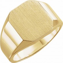 14K Yellow 12x10 mm Octagon Signet Ring