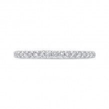 Shah Luxury 14K White Gold Round Half-Eternity Diamond Wedding Band