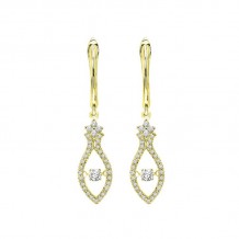 Gems One 14KT Yellow Gold & Diamond Rhythm Of Love Fashion Earrings  - 3/8 ctw