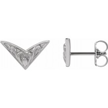14K White Sculptural-Inspired Earrings