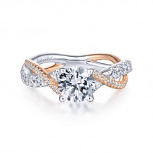 Gabriel & Co. 14k Two Tone Gold Contemporary Twisted Engagement Ring