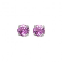Gems One 14Kt White Gold Pink Sapphire (1 Ctw) Earring