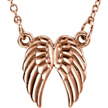 14K Rose Tiny Poshu00ae Angel Wings 16-18 Necklace