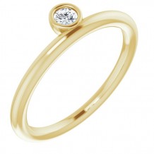 14K Yellow 1/10 CT Diamond Asymmetrical Stackable Ring