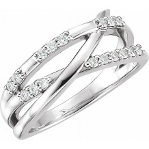 14K White 1/4 CTW Diamond Criss-Cross Ring