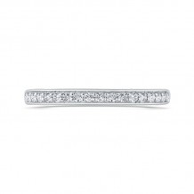 Shah Luxury 14K White Gold Round Diamond Wedding Band with Euro Shank