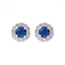 Gems One 10Kt White Gold Diamond (1/6Ctw) & Sapphire (1/3 Ctw) Earring