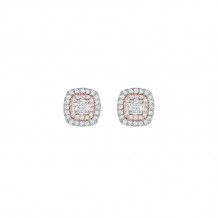Henri Daussi Rose Platinum Diamond Stud Earrings